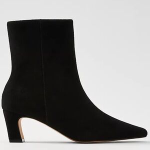 Ann Taylor Black Suede Ankle Boots Kitten Heel 10